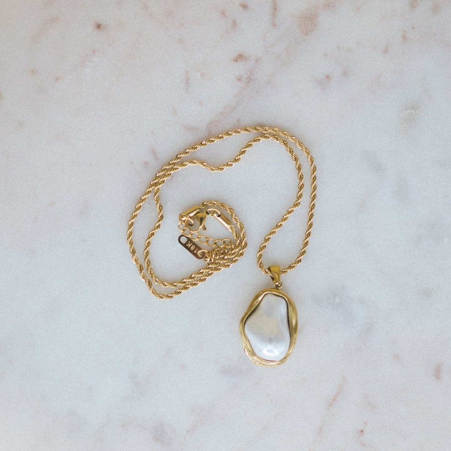 Golden Tides Necklace — Baroque Pearl Statement Necklace