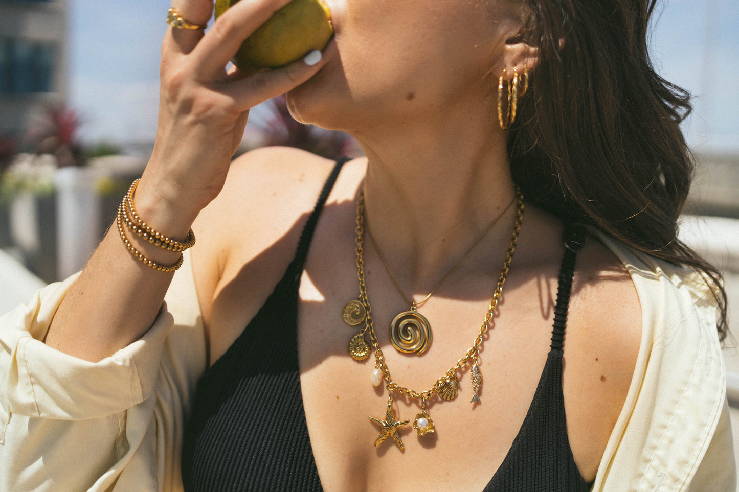 Golden Swirl Necklace — 18K Gold-Plated Swirl Pendant Necklace