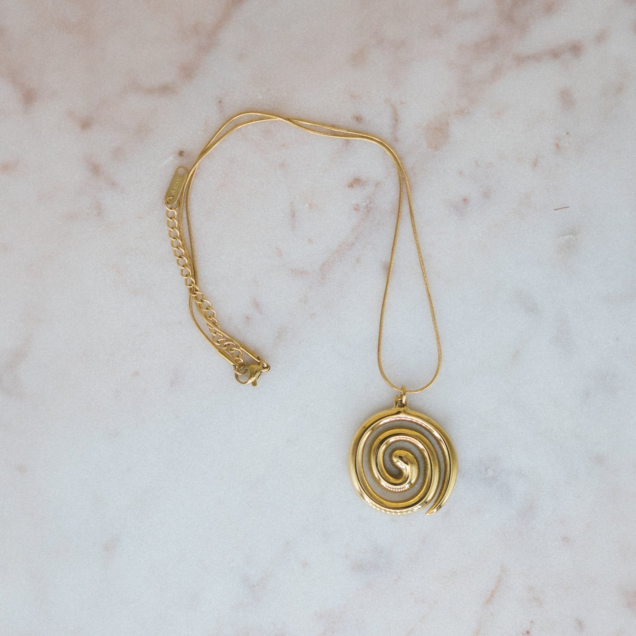 Golden Swirl Necklace — 18K Gold-Plated Swirl Pendant Necklace